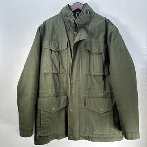 Olive Military Utility Field Jacket XL Tall Gorpcore Minimalist